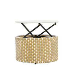 Bellemave® Round Outdoor Sectional Sofa Set with Retractable Canopy, Separate Seating and Removable Cushion - Bellemave