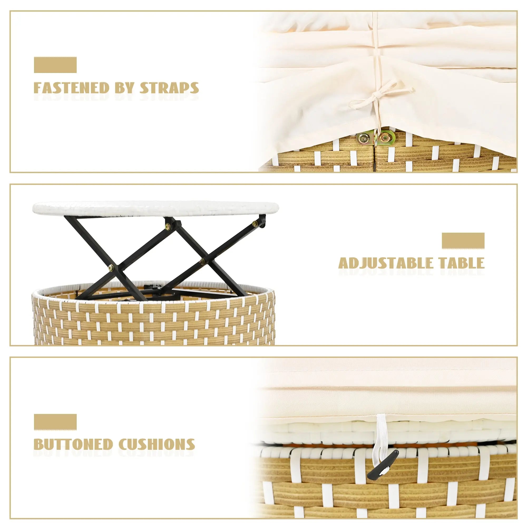 Bellemave® Round Outdoor Sectional Sofa Set with Retractable Canopy, Separate Seating and Removable Cushion - Bellemave