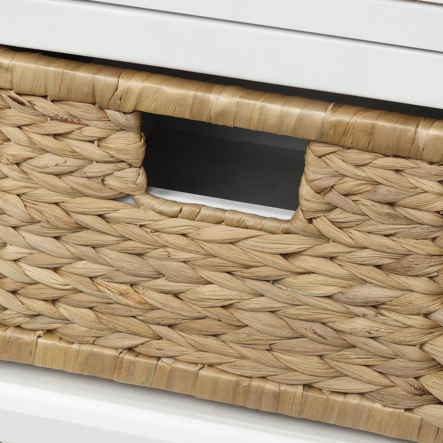Bellemave® Rustic Storage Bench with 3 Drawers and 3 Rattan Baskets - Bellemave
