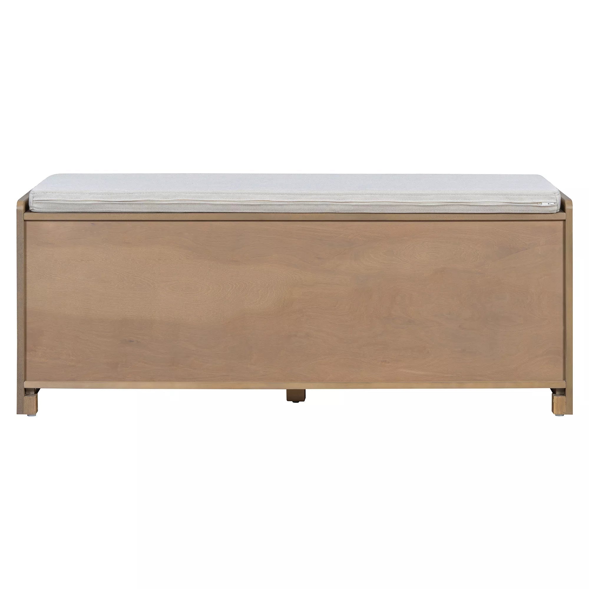 Rustic storage bench rear view