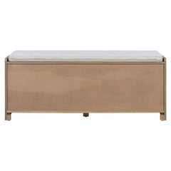 Rustic storage bench rear view
