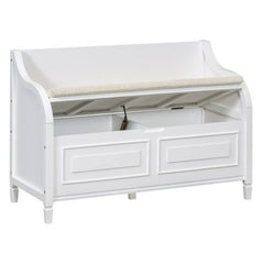 Bellemave® Rustic Style Solid Wood Entryway Multifunctional Storage Bench with Safety Hinge - Bellemave