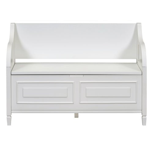 Bellemave® Rustic Style Solid Wood Entryway Multifunctional Storage Bench with Safety Hinge - Bellemave