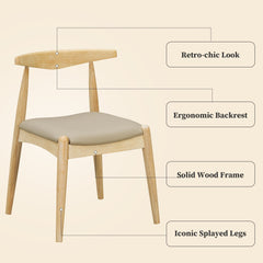 Bellemave® Set of 2 Dining Chairs with Rubber Wood Legs & Faux Leather, Mid - Century Modern Style - Bellemave