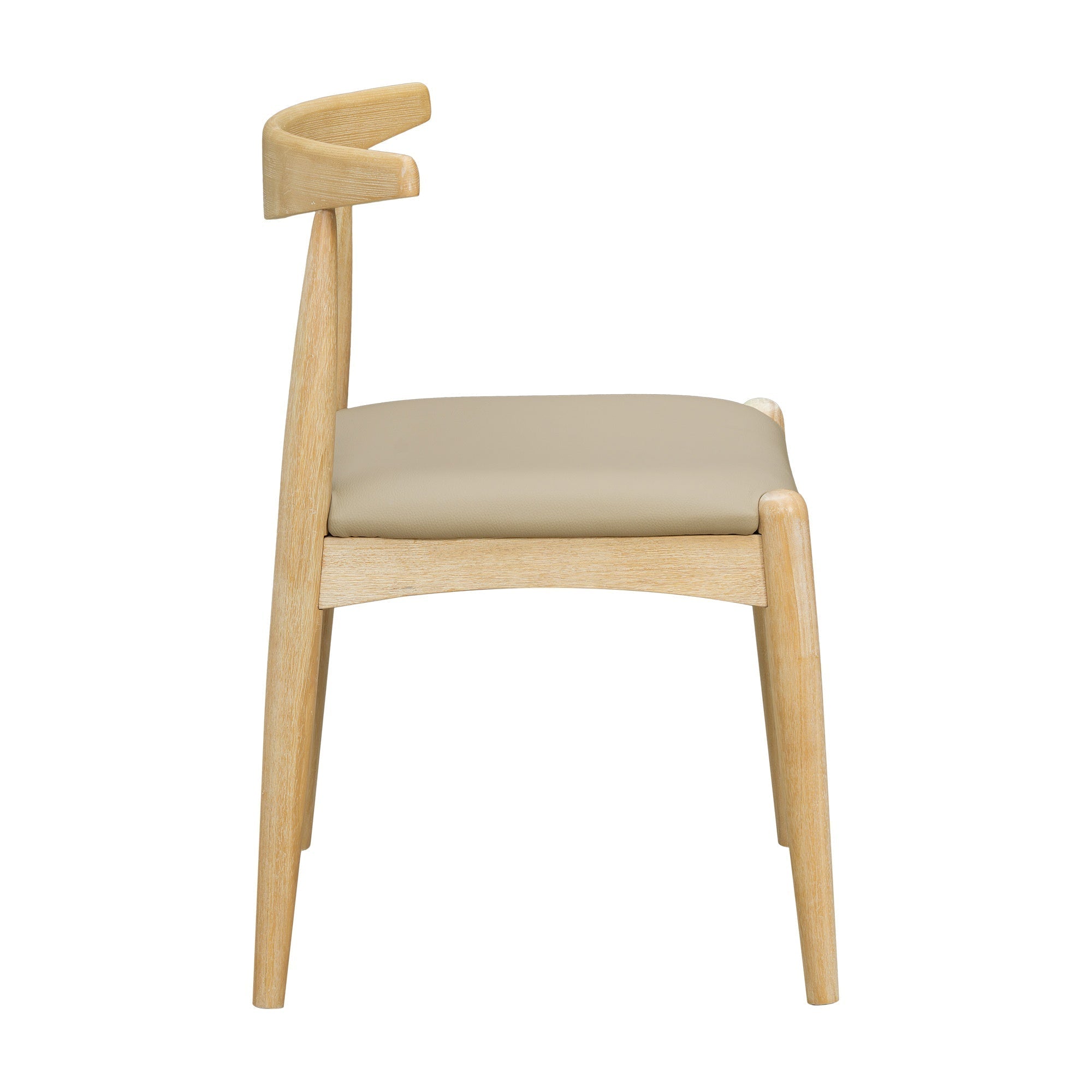 Bellemave® Set of 2 Dining Chairs with Rubber Wood Legs & Faux Leather, Mid - Century Modern Style - Bellemave
