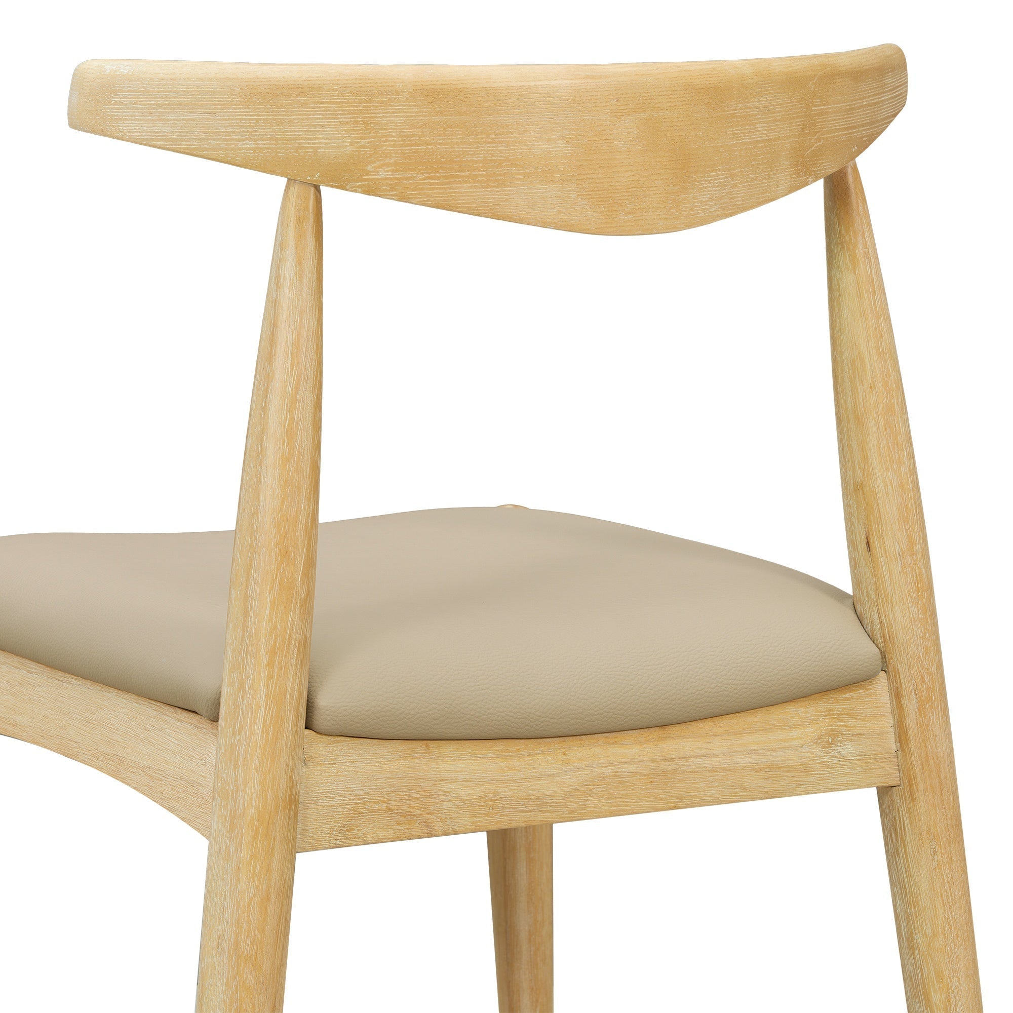 Bellemave® Set of 2 Dining Chairs with Rubber Wood Legs & Faux Leather, Mid - Century Modern Style - Bellemave