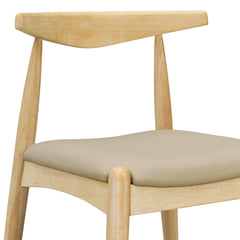 Bellemave® Set of 2 Dining Chairs with Rubber Wood Legs & Faux Leather, Mid - Century Modern Style - Bellemave
