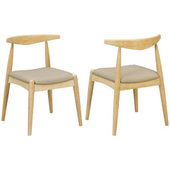 Bellemave® Set of 2 Dining Chairs with Rubber Wood Legs & Faux Leather, Mid - Century Modern Style - Bellemave