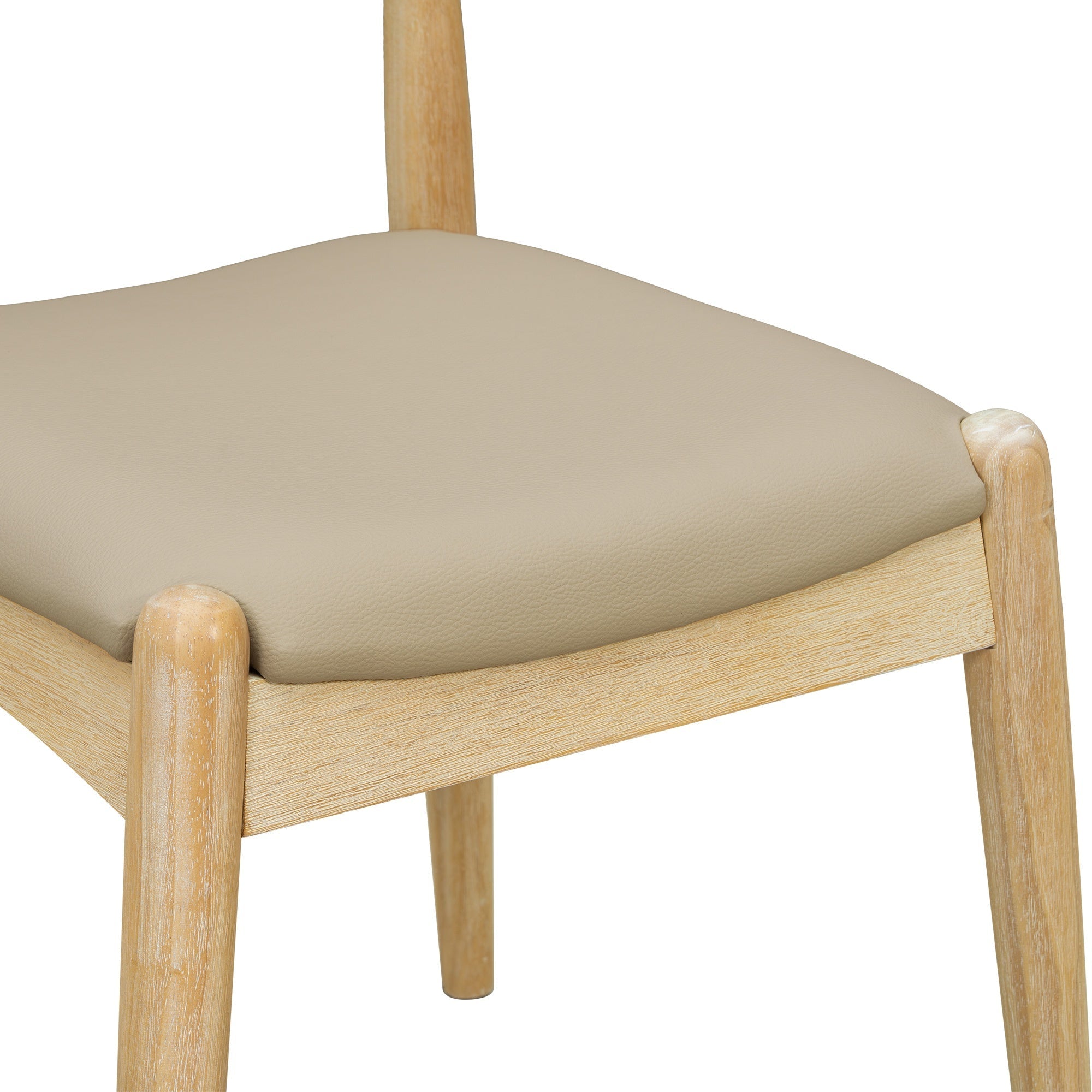 Bellemave® Set of 2 Dining Chairs with Rubber Wood Legs & Faux Leather, Mid - Century Modern Style - Bellemave