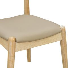 Bellemave® Set of 2 Dining Chairs with Rubber Wood Legs & Faux Leather, Mid - Century Modern Style - Bellemave