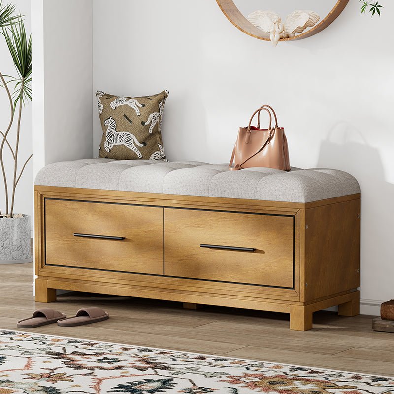 Bellemave® Shoe Bench with Removable Cushion and Hidden Storage - Bellemave