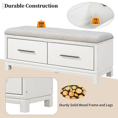 Bellemave® Shoe Bench with Removable Cushion and Hidden Storage - Bellemave