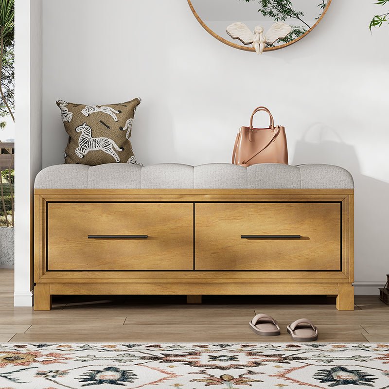 Bellemave® Shoe Bench with Removable Cushion and Hidden Storage - Bellemave