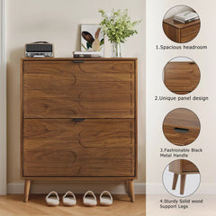Bellemave® Shoe Cabinet Storage for Entryway with 2 Flip Drawers, Hidden Slim Shoe Organizer Rack Cabinet - Bellemave