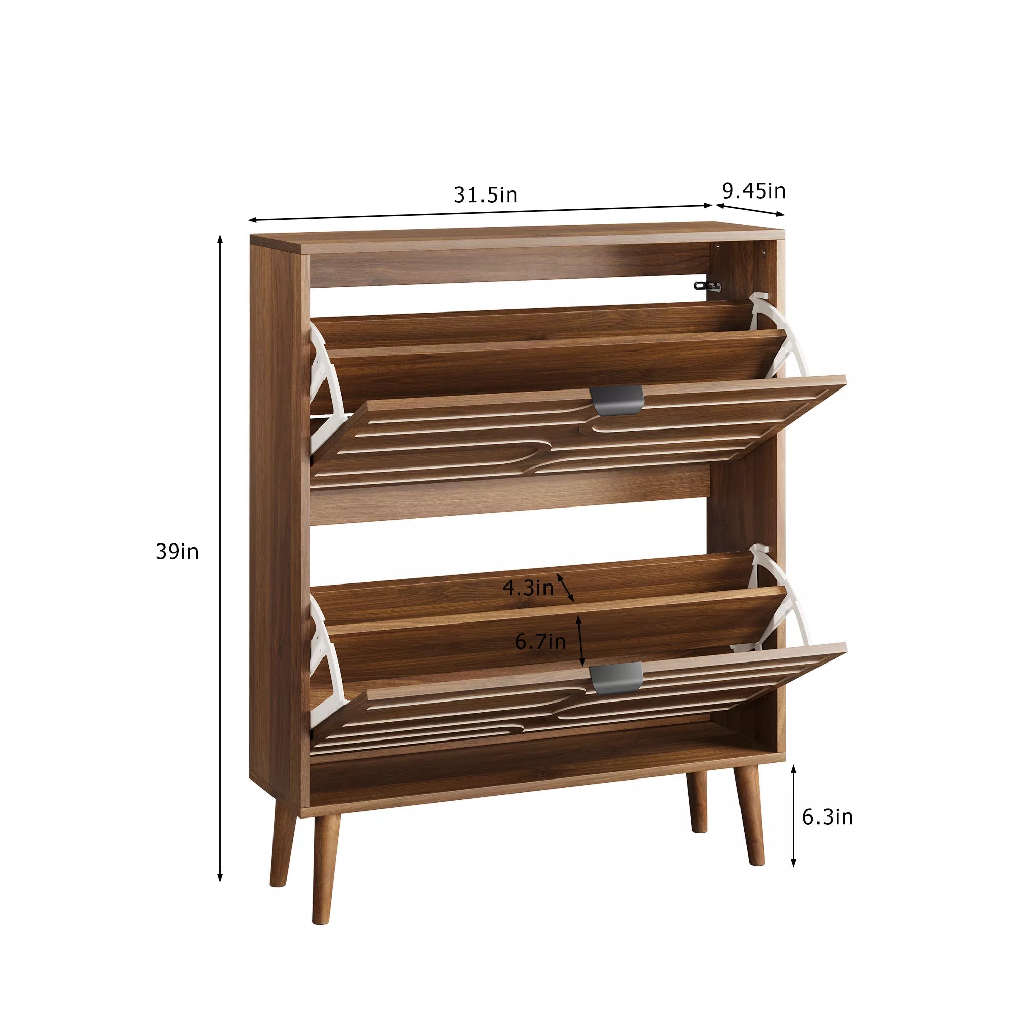 Bellemave® Shoe Cabinet Storage for Entryway with 2 Flip Drawers, Hidden Slim Shoe Organizer Rack Cabinet - Bellemave