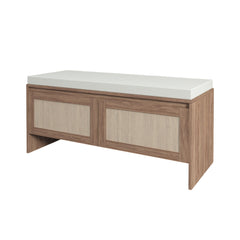 Bellemave® Shoe Storage Bench for Entryway with Storage Cabinet & Seating, Entryway Bench Seat with Shoe Rack, Wooden Storage Bench with Cushion - Bellemave