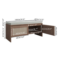 Bellemave® Shoe Storage Bench for Entryway with Storage Cabinet & Seating, Entryway Bench Seat with Shoe Rack, Wooden Storage Bench with Cushion - Bellemave