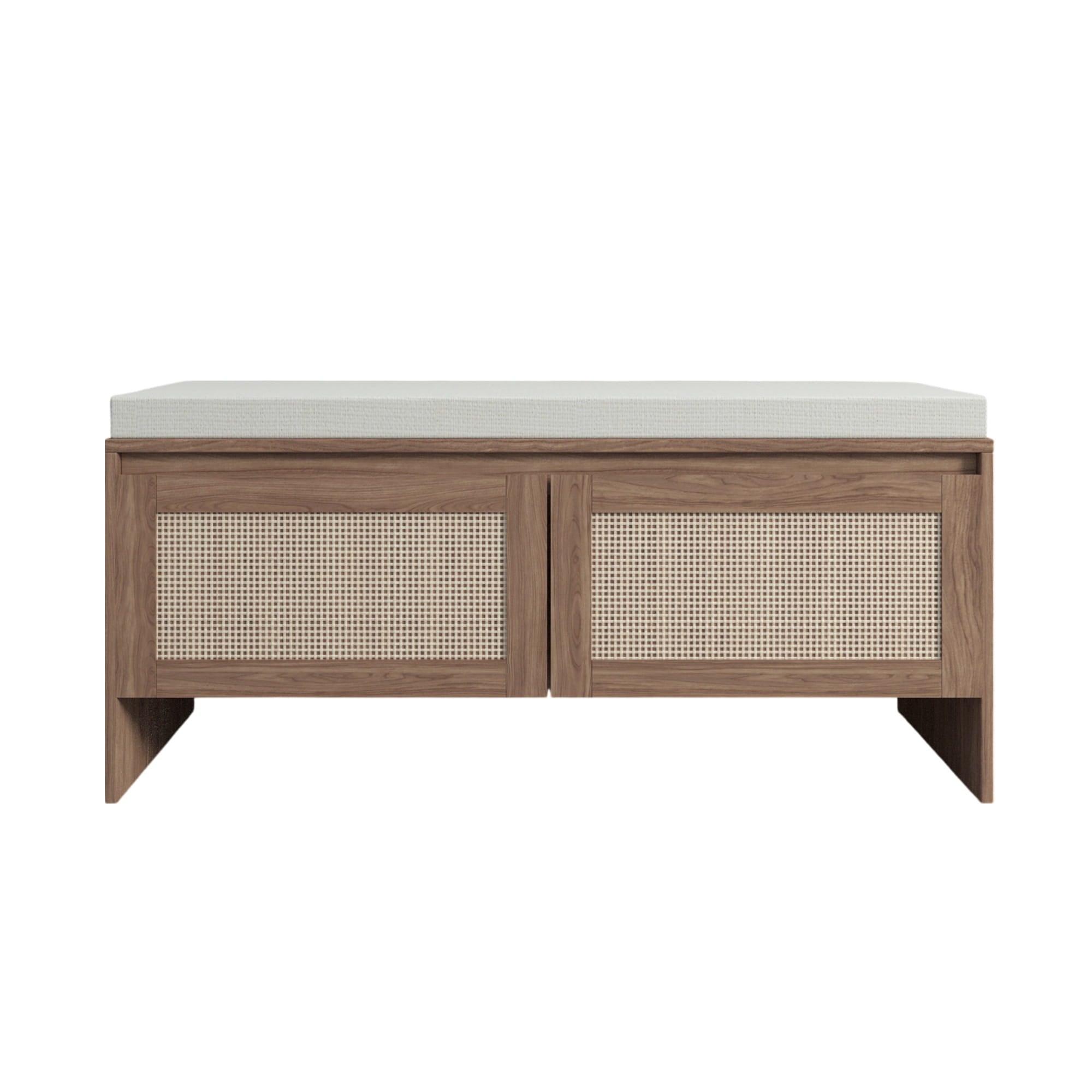 Bellemave® Shoe Storage Bench for Entryway with Storage Cabinet & Seating, Entryway Bench Seat with Shoe Rack, Wooden Storage Bench with Cushion - Bellemave