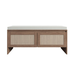 Bellemave® Shoe Storage Bench for Entryway with Storage Cabinet & Seating, Entryway Bench Seat with Shoe Rack, Wooden Storage Bench with Cushion - Bellemave