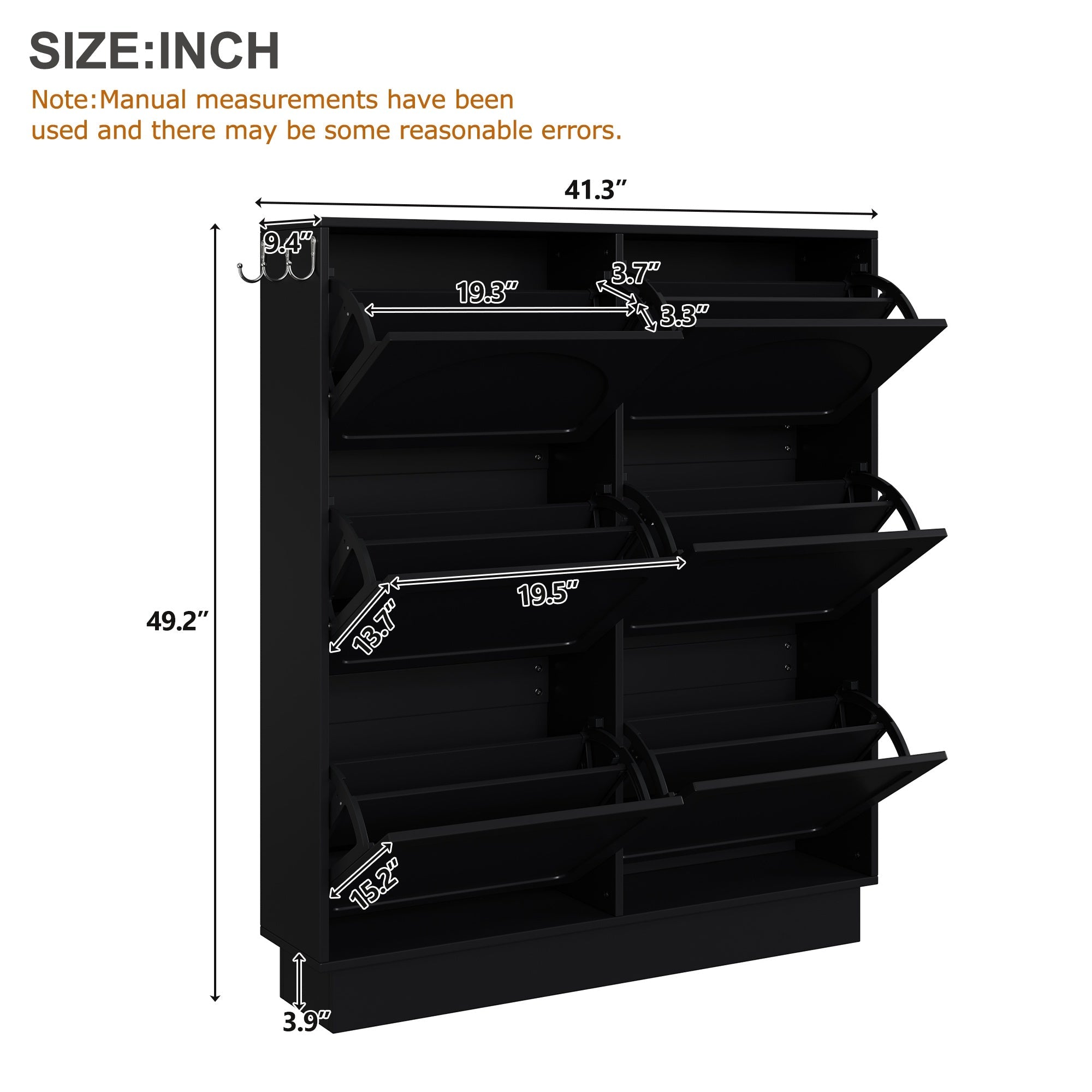 Bellemave® Shoe Storage Cabinet for Entryway with 6 Flip Drawers, Freestanding Hidden Shoe Storage for Front Door Entrance, Living Room, Hallway, Bedroom - Bellemave