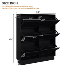 Bellemave® Shoe Storage Cabinet for Entryway with 6 Flip Drawers, Freestanding Hidden Shoe Storage for Front Door Entrance, Living Room, Hallway, Bedroom - Bellemave