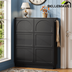 Bellemave® Shoe Storage Cabinet for Entryway with 6 Flip Drawers, Freestanding Hidden Shoe Storage for Front Door Entrance, Living Room, Hallway, Bedroom - Bellemave