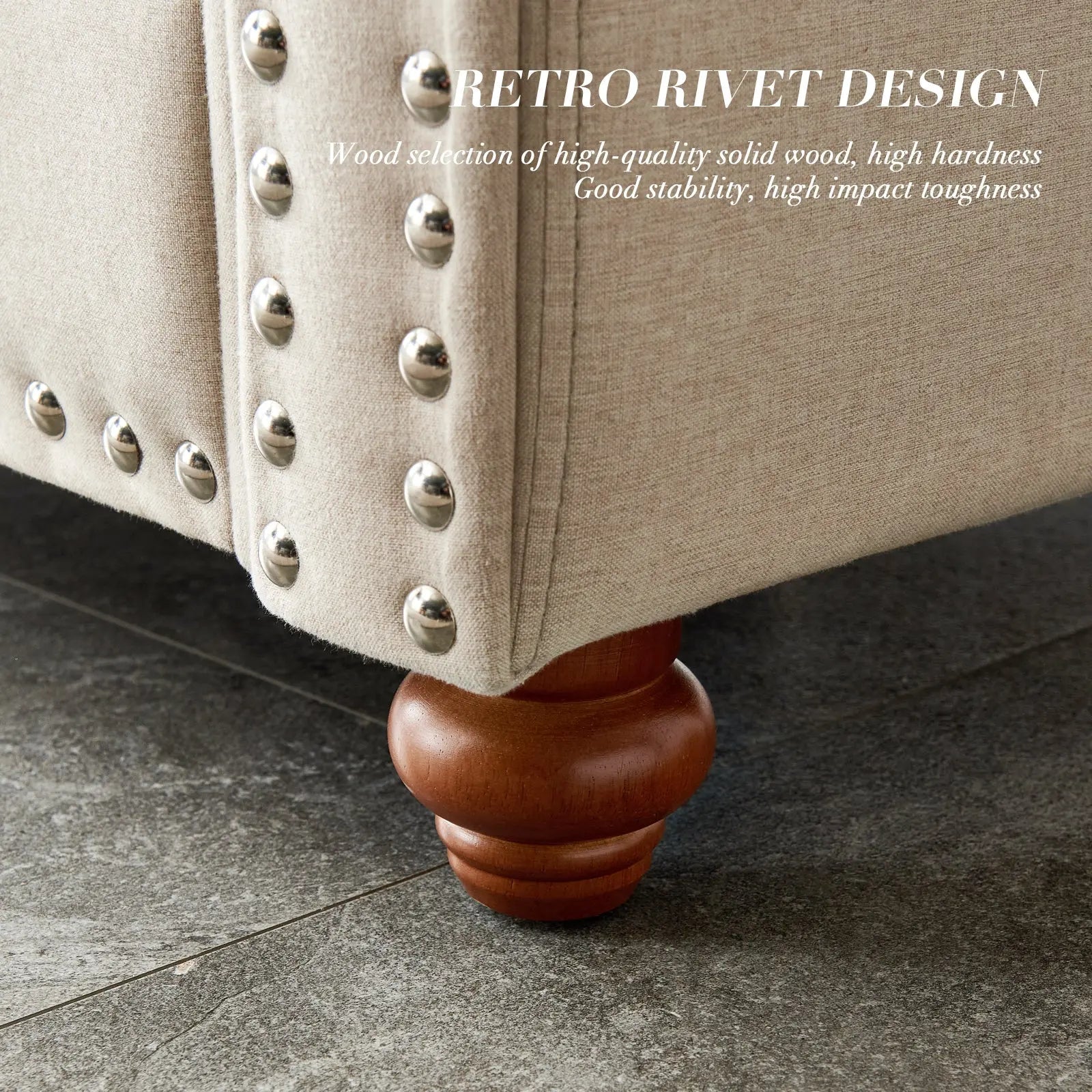 Bellemave® Single Fabric Sofa with Wooden Legs - Bellemave