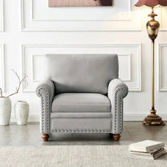 Bellemave® Single Fabric Sofa with Wooden Legs - Bellemave