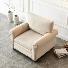 Bellemave® Single Fabric Sofa with Wooden Legs - Bellemave