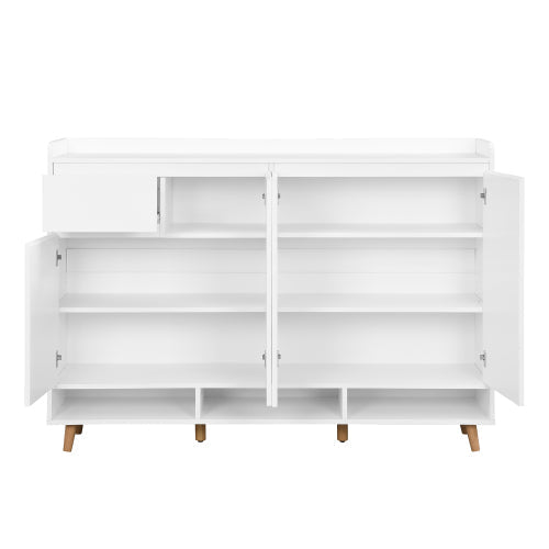 Bellemave® Sleek and Contemporary Shoe Cabinet with Adjustable Shelves and Solid Wood Legs - Bellemave