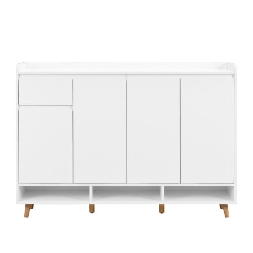 Bellemave® Sleek and Contemporary Shoe Cabinet with Adjustable Shelves and Solid Wood Legs - Bellemave