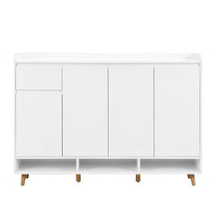 Bellemave® Sleek and Contemporary Shoe Cabinet with Adjustable Shelves and Solid Wood Legs - Bellemave