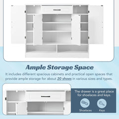 Bellemave® Sleek and Modern Shoe Cabinet with Adjustable Shelves - Bellemave