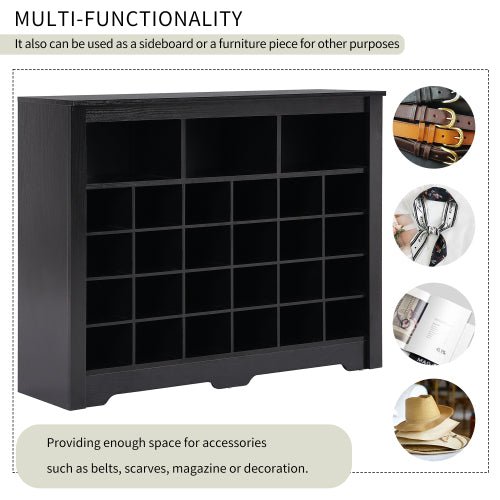 Bellemave® Sleek Design 24 Shoe Cubby Console with Curved Base - Bellemave