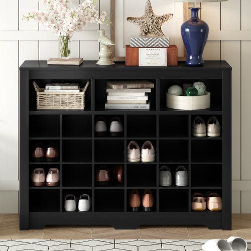 Bellemave® Sleek Design 24 Shoe Cubby Console with Curved Base - Bellemave