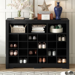 Bellemave® Sleek Design 24 Shoe Cubby Console with Curved Base - Bellemave