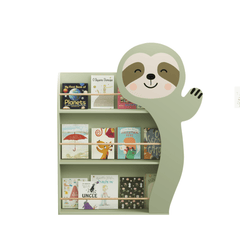Bellemave® Sloth Kids Bookshelf, 3 - Tier Front - Facing Toddler Book Display Rack, MDF Nursery Storage - Bellemave