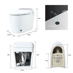 Bellemave® Smart Heated Toilet – One Piece Tankless with Auto Flush & Soft Close Lid, White - Bellemave