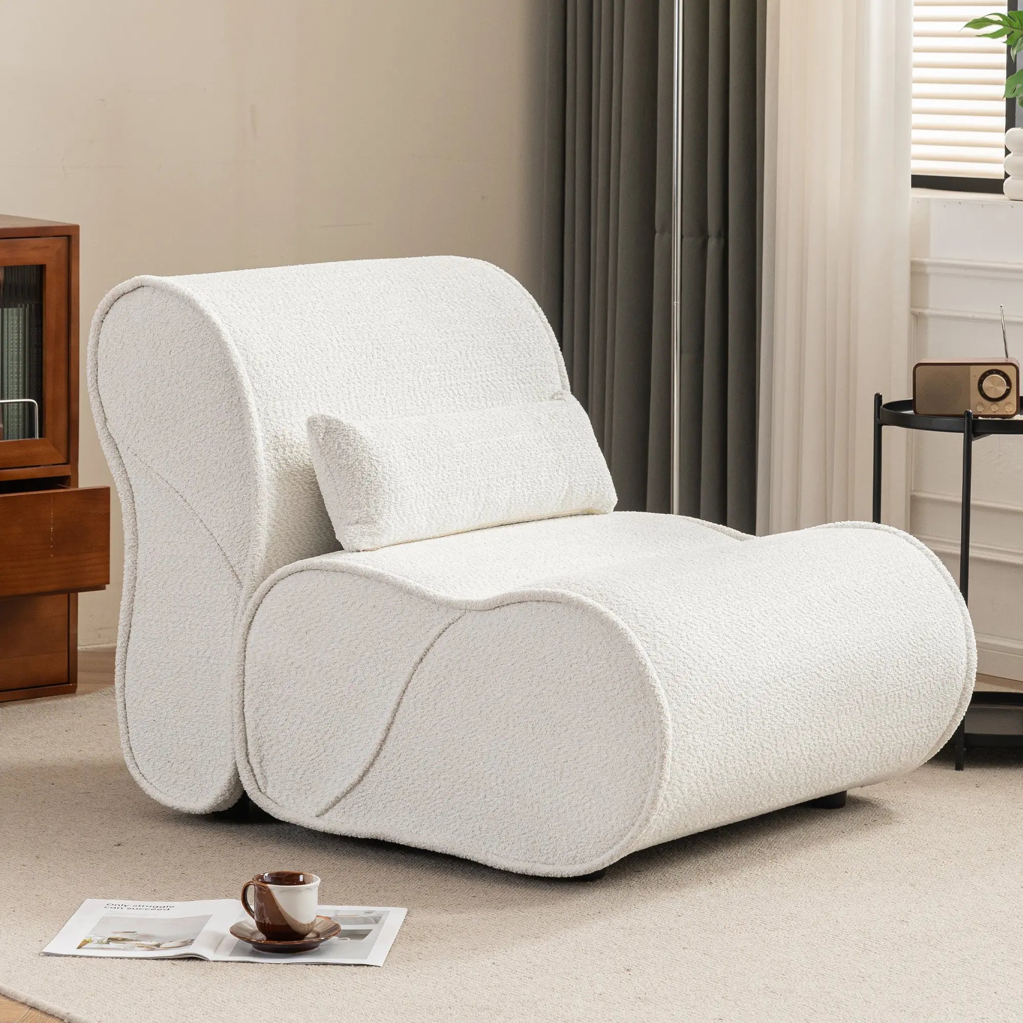 Bellemave® Soft Pellet Velvet Recliner with Waist Pack Padding - Bellemave