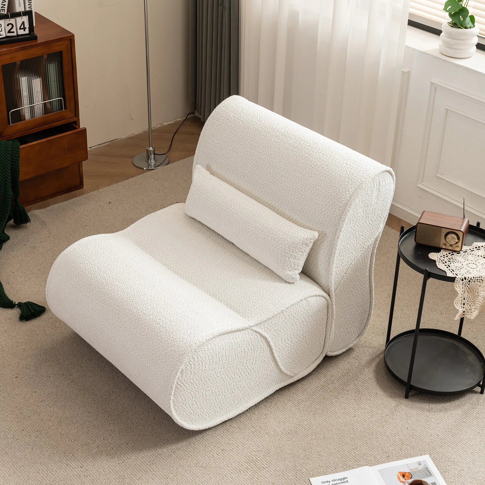 Bellemave® Soft Pellet Velvet Recliner with Waist Pack Padding - Bellemave