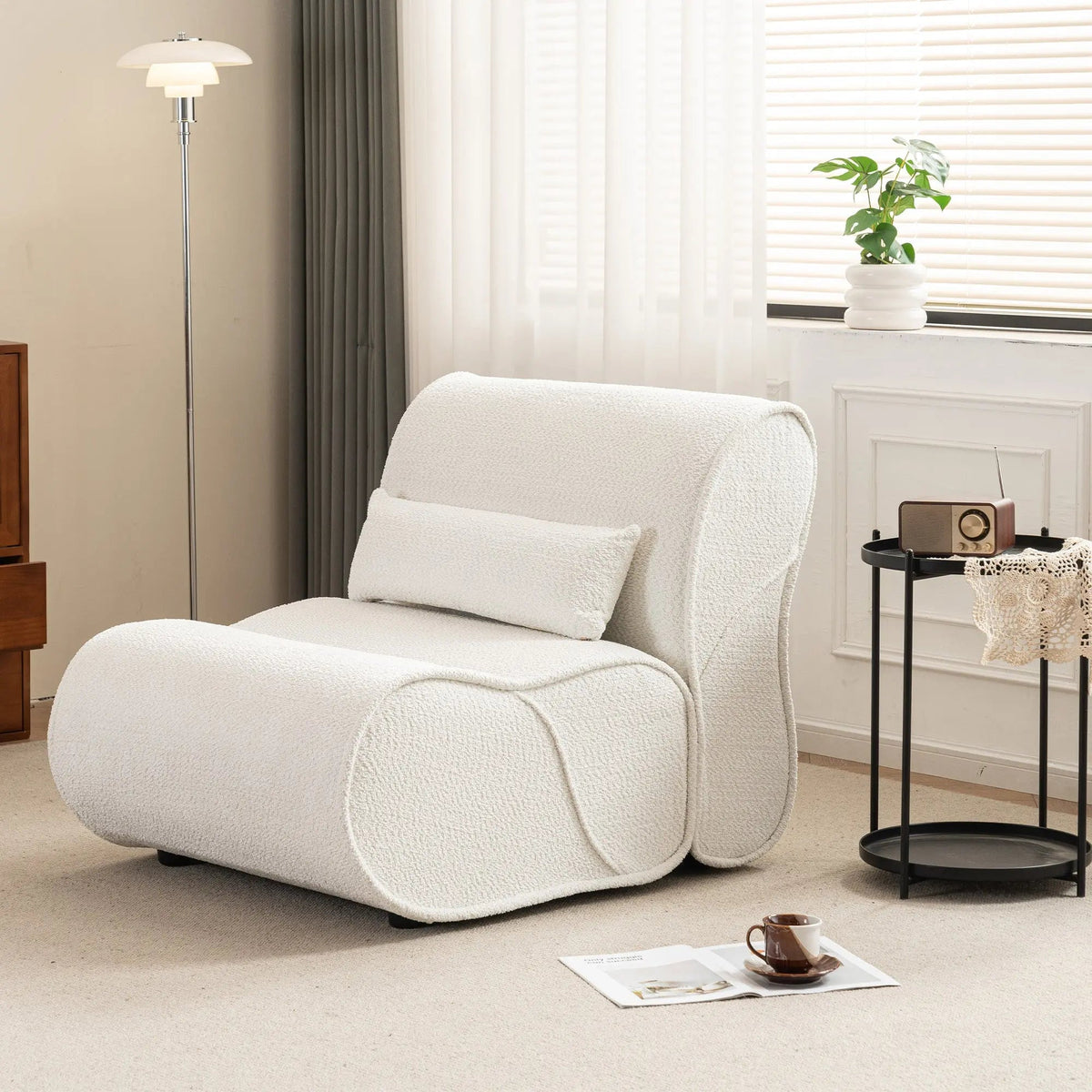 Bellemave® Soft Pellet Velvet Recliner with Waist Pack Padding - Bellemave