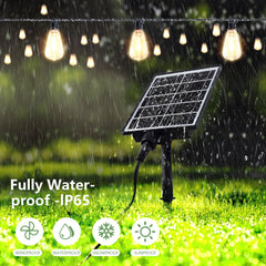 Bellemave® Solar String Lights Outdoor Waterproof, 60/100FT LED Bulbs with Remote & USB, Dimmable Patio Lights - Bellemave