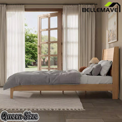 Bellemave® Solid Bamboo Platform Bed Frame & Wood Slats, Japanese Bed Frame, No Box Spring Needed, Easy Assembly, Noise Free - Bellemave