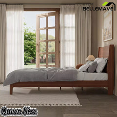 Bellemave® Solid Bamboo Platform Bed Frame & Wood Slats, Japanese Bed Frame, No Box Spring Needed, Easy Assembly, Noise Free - Bellemave