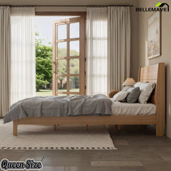 Bellemave® Solid Bamboo Platform Bed Frame & Wood Slats, Japanese Bed Frame, No Box Spring Needed, Easy Assembly, Noise Free - Bellemave