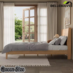 Bellemave® Solid Bamboo Platform Bed Frame & Wood Slats, Japanese Bed Frame, No Box Spring Needed, Easy Assembly, Noise Free - Bellemave