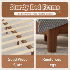 Bellemave® Solid Bamboo Platform Bed Frame & Wood Slats, Japanese Bed Frame, No Box Spring Needed, Easy Assembly, Noise Free - Bellemave