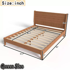 Bellemave® Solid Bamboo Platform Bed Frame & Wood Slats, Japanese Bed Frame, No Box Spring Needed, Easy Assembly, Noise Free - Bellemave