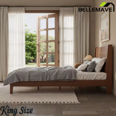Bellemave® Solid Bamboo Platform Bed Frame & Wood Slats, Japanese Bed Frame, No Box Spring Needed, Easy Assembly, Noise Free - Bellemave