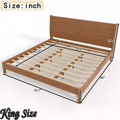 Bellemave® Solid Bamboo Platform Bed Frame & Wood Slats, Japanese Bed Frame, No Box Spring Needed, Easy Assembly, Noise Free - Bellemave